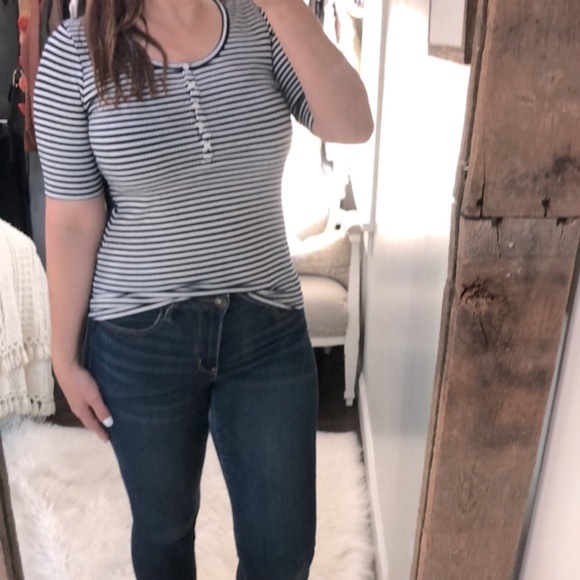 J Crew blue striped top size small - Picture 1 of 6
